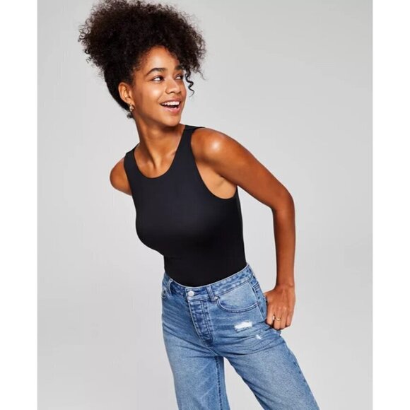 And Now This Plus Size Black Sleeveless High Neck Bodysuit NWT - Picture 3 of 7